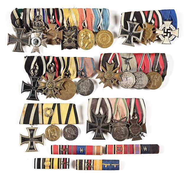 LOT OF MISCELLANEOUS GERMAN WWI-WWII MEDAL BARS.