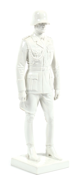 THIRD REICH ALLACH PROCELAIN FIGURE OF A LUFTWAFFE FLYING OFFICER.