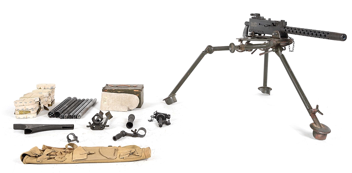 (N) WELL ACCESSORIZED DLO SIDEPLATE BROWNING 1919A4 MACHINE GUN WITH TRIPOD (FULLY TRANSFERABLE).