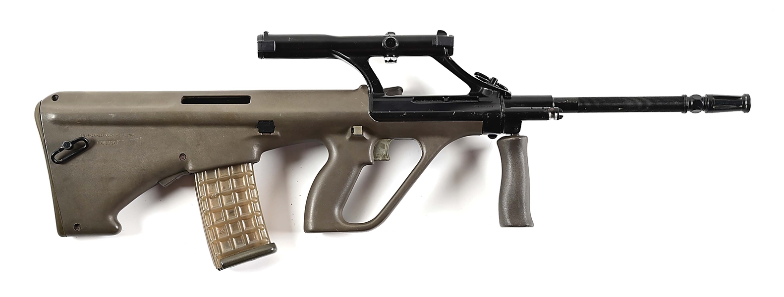 (M) PRE-BAN STEYR AUG SA SEMI-AUTOMATIC BULL PUP RIFLE WITH INTEGRAL 1.5X OPTIC.