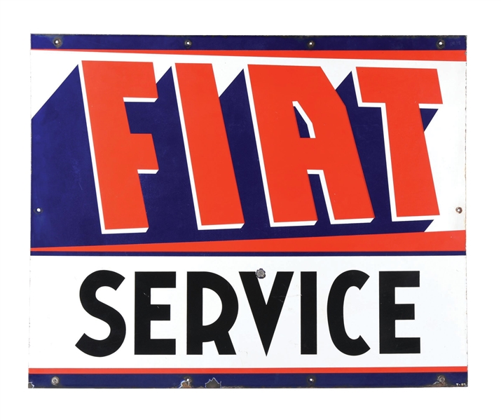 FIAT SERVICE PORCELAIN SIGN.