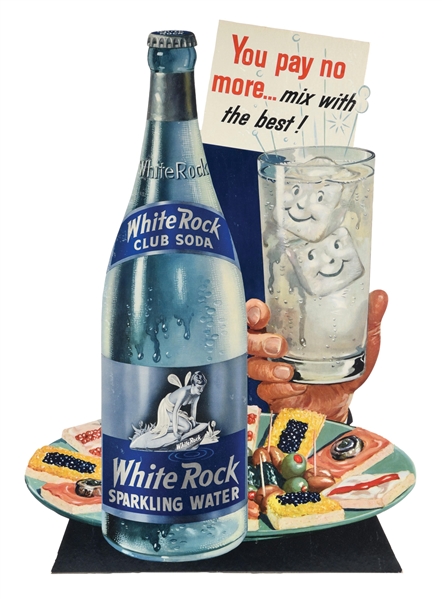 WHITE ROCK SPARKLING WATER DIE CUT EASELBACK DISPLAY.