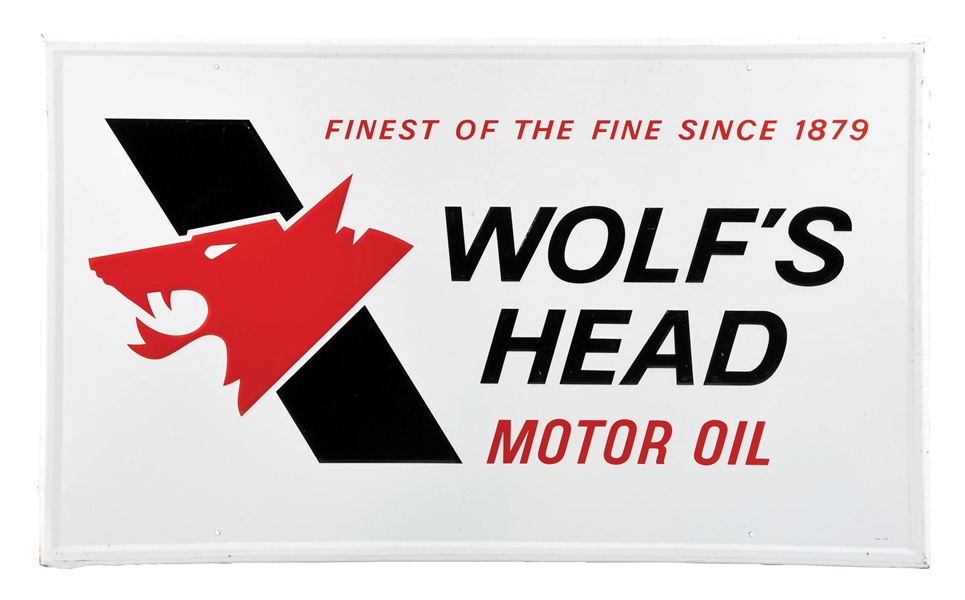 WOLFS HEAD MOTOR OIL SIGN.