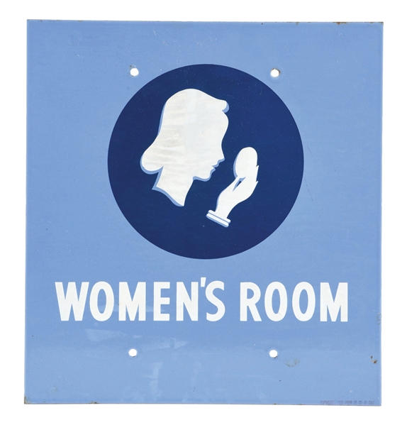 UNION OIL COMPANY WOMENS ROOM PORCELAIN SERVICE STATION SIGN. 