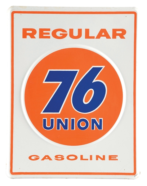 PORCELAIN UNION 76 GASOLINE PUMP PLATE SIGN. 