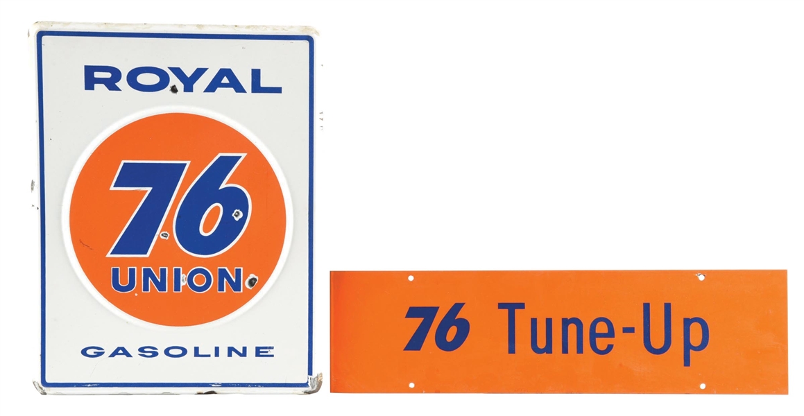 COLLECTION OF 2: UNION 76 PORCELAIN SIGNS.