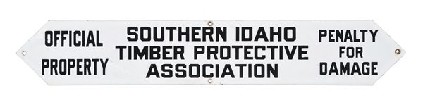 SOUTHERN IDAHO TIMBER PROTECTIVE ASSOCIATION PORCELAIN SIGN AGS 95. 