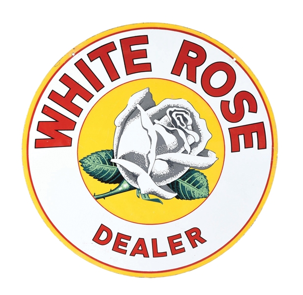 WHITE ROSE DEALER PORCELAIN SIGN 