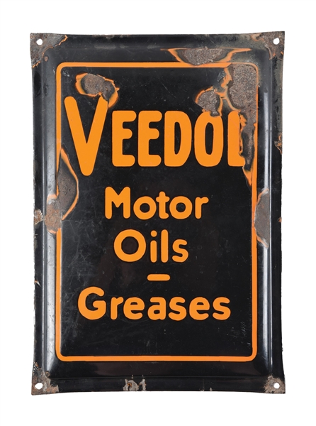 VEEDOL MOTOR OILS & GREASES PORCELAIN SIGN. 