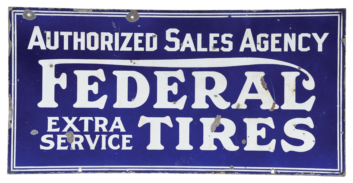 PORCELAIN FEDERAL TIRES SIGN. 