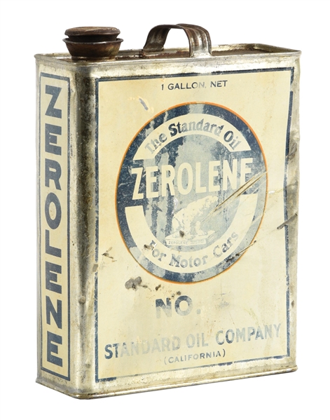 ZEROLENE MOTOR OIL ONE GALLON CAN W/ POLAR BEAR GRAPHIC. 