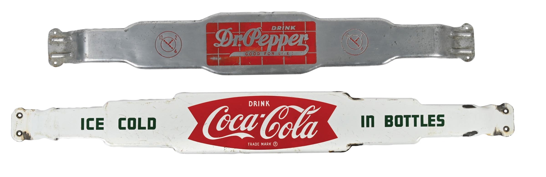 COLLECTION OF 2 DR. PEPPER AND COCA-COLA DOOR PUSHES