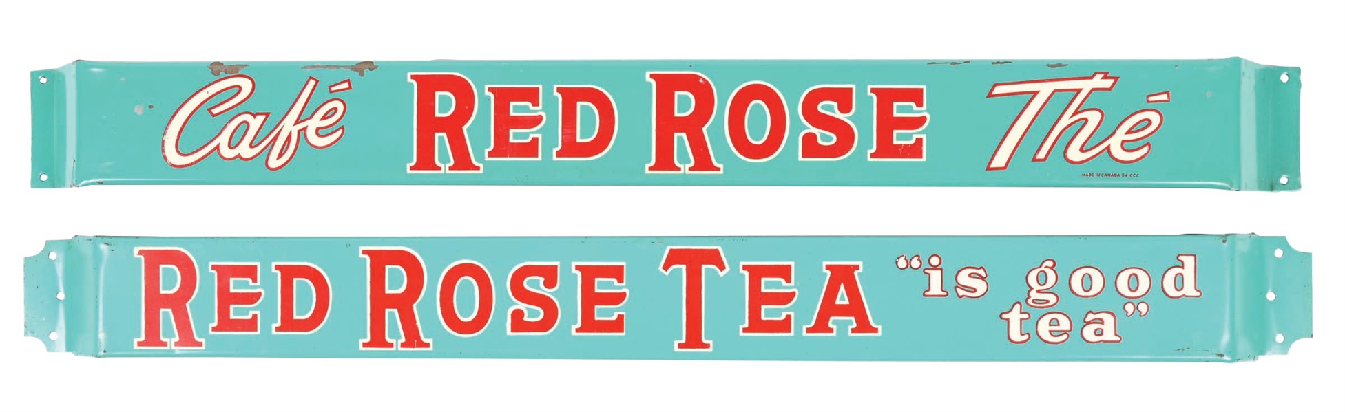 COLLECTION OF 2  RED ROSE TEA DOOR PUSHES