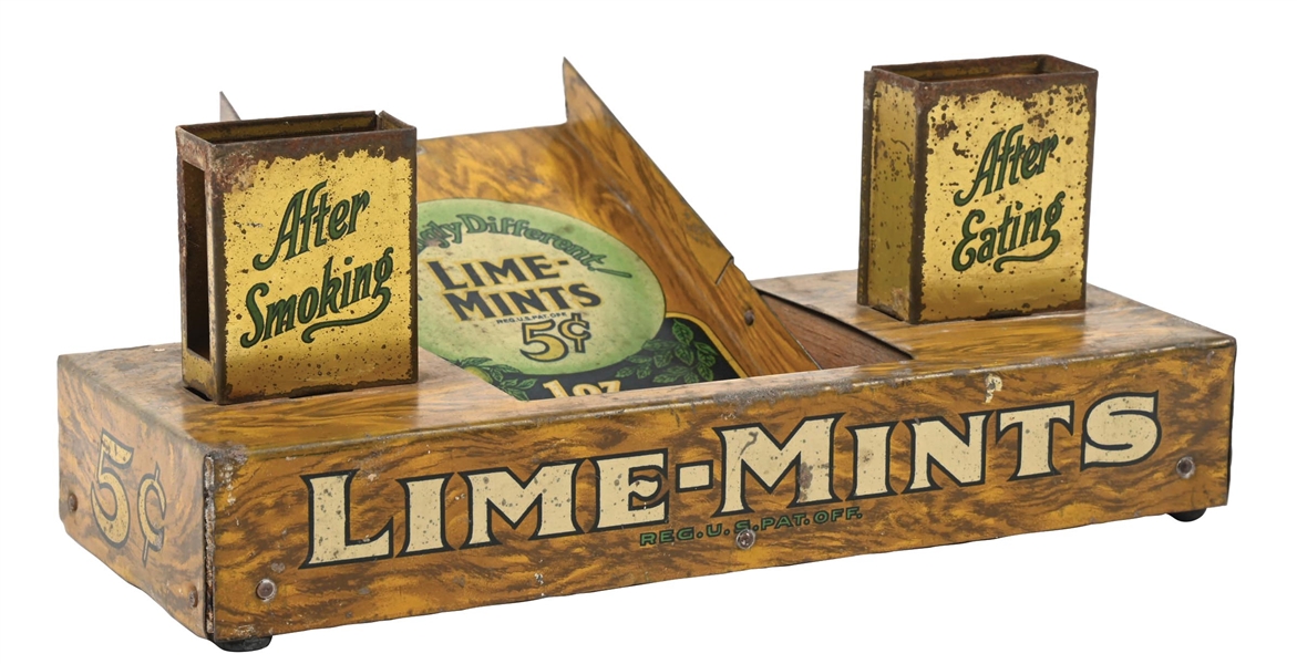 COUNTER DISPLAY FOR LIME-MINTS W/ 2 MATCH HOLDERS