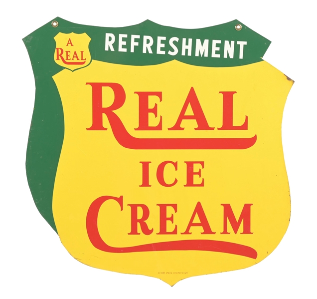 TIN REAL ICE CREAM SIGN