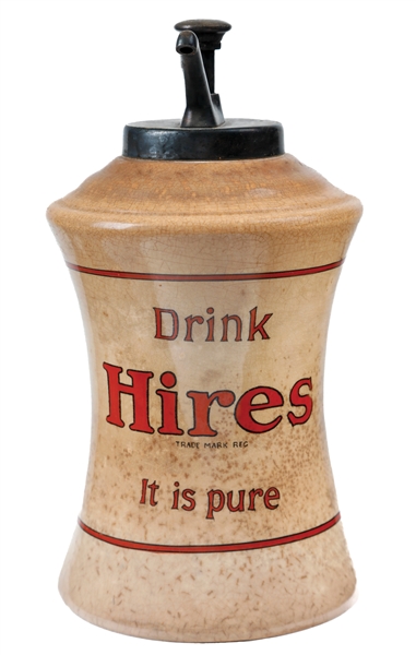 "DRINK HIRES IT IS PURE" CERAMIC SODA PUMP