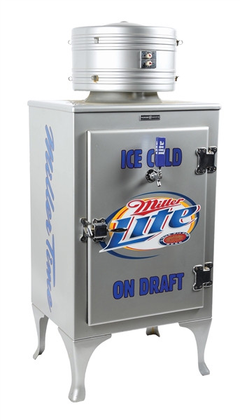 RESTORED MILLER LITE G.E. REFRIGERATOR