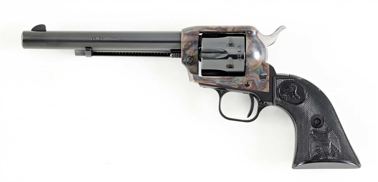 (C) COLT PEACEMAKER SINGLE ACTION REVOLVER IN .22 LONG RIFLE. 