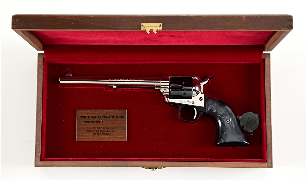 (C) COMMEMRATIVE COLT PEACEMAKER BUNTLINE 22 REVOLVER "THE RIGHT TO KEEP AND BEAR ARMS"