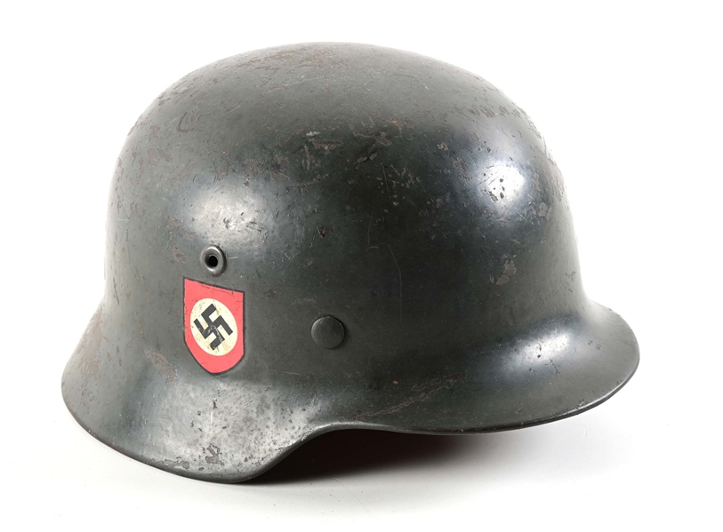 THIRD REICH POLIZEI M40 DOUBLE DECAL HELMET.