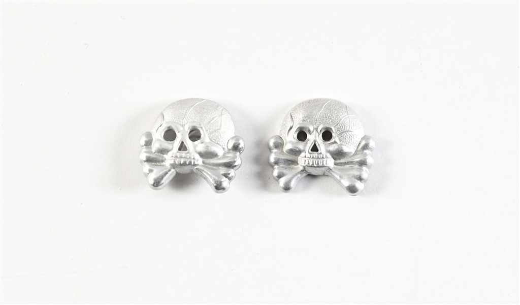 LOT OF 2: GERMAN WWII PANZER SKULLS.