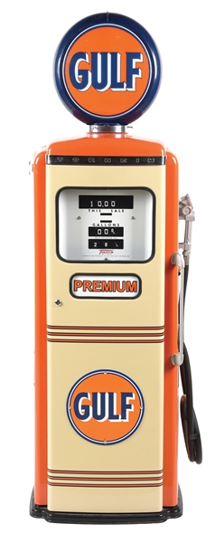 TOKHEIM MODEL #305 GAS PUMP RESTORED IN GULF GASOLINE. 