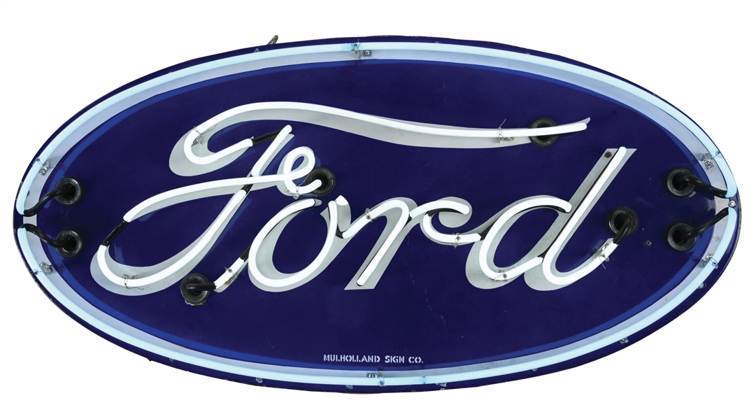 PORCELAIN FORD OVAL NEON SIGN. 