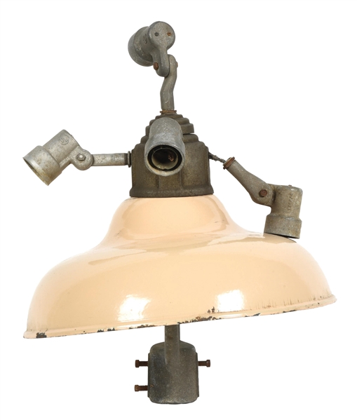 SERVICE STATION ISLANDER PORCELAIN SHADE W/ ATTACHMENTS. 