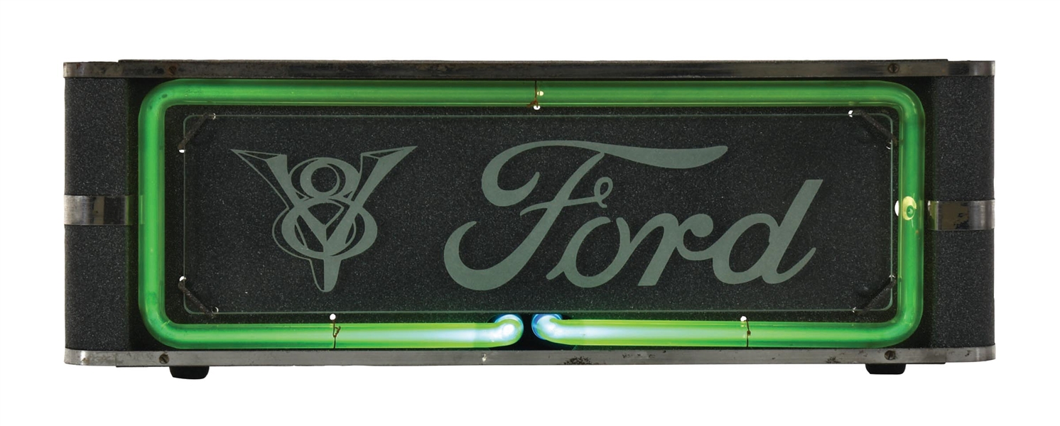 FORD V8 NEON COUNTER TOP SIGN. 