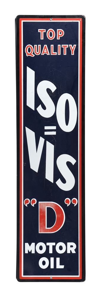 PORCELAIN ISO-VIS "D" MOTOR OIL SIGN. 