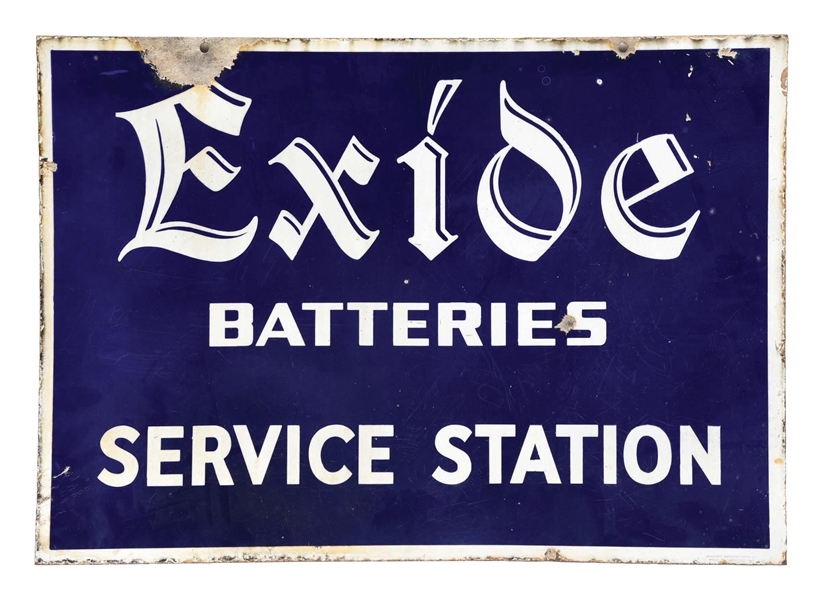 EXIDE BATTERIES SERVICE STATION PORCELAIN SIGN. 