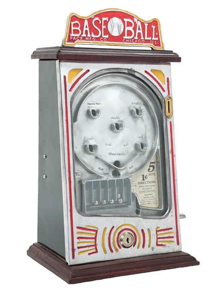 1¢ PACE MFG. CO. BASEBALL ARCADE COUNTER TOP MACHINE