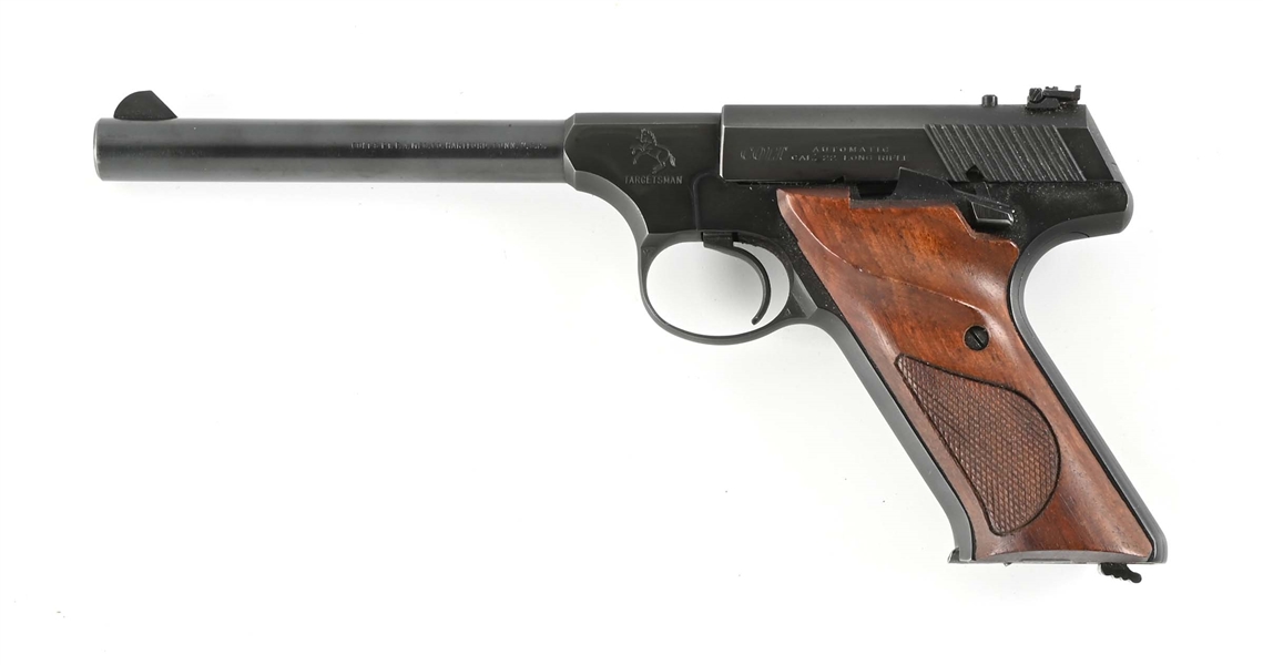 (C) COLT TARGETSMAN SEMI AUTOMATIC TARGET PISTOL.