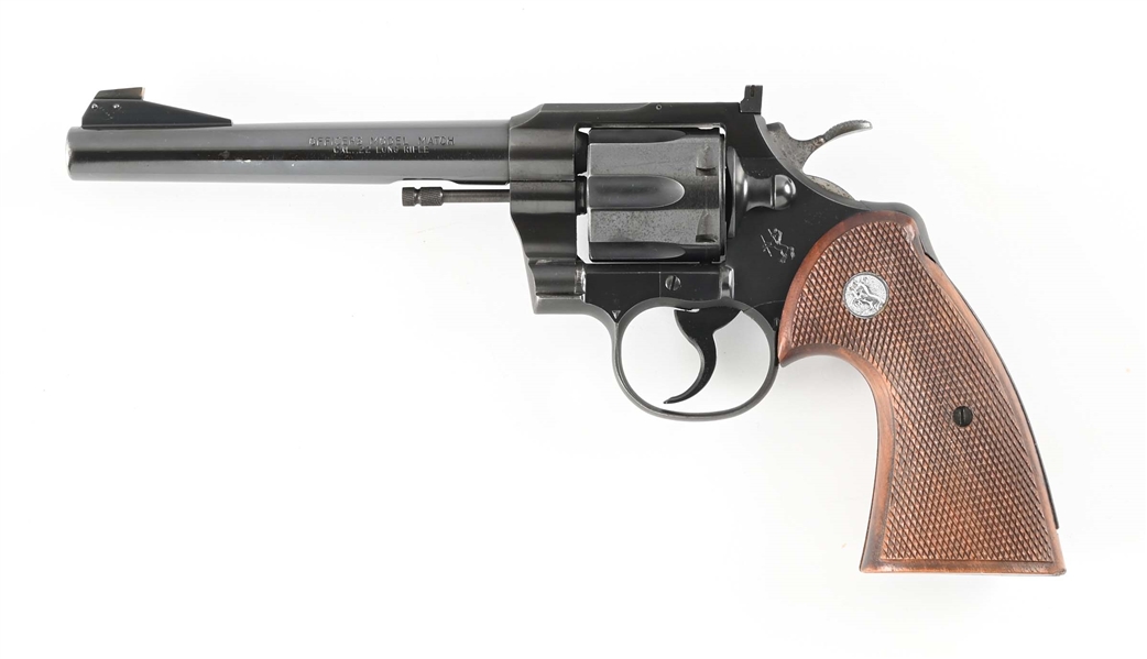 (C) COLT OFFICERS MODEL MATCH TARGET DOUBLE ACTION REVOLVER IN.22 LONG RIFLE.