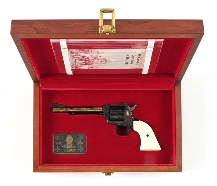 (M) COMMEMORATIVE KIT CARSON COLT FRONTIER SCOUT SINGLE ACTION REVOLVER.