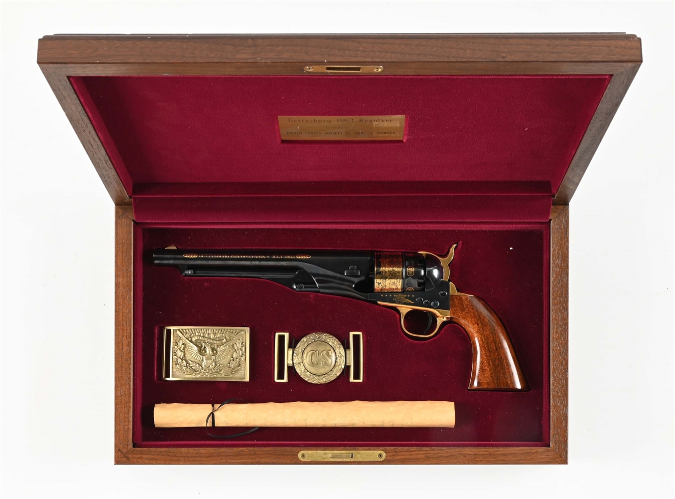 (A) COMMERATIVE COLT 1860 ARMY PERCUSSION REVOLVER IN WOOD CASE.