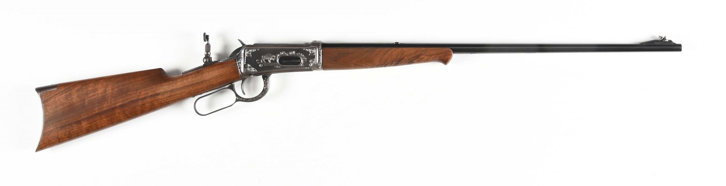 (C) CUSTOM ENGRAVED COMPOSITE WINCHESTER LEVER ACTION RIFLE (1901).