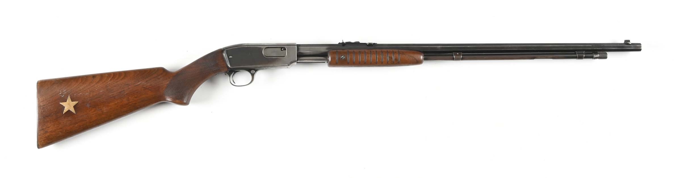 (C) FIRST YEAR WINCHESTER MODEL 61 SLIDE ACTION TAKEDOWN RIFLE (1932).