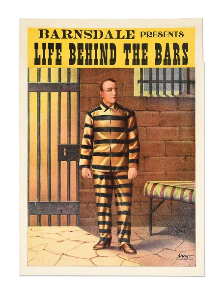 BARNSDALL PRESENTS LIFE BEHIND BARS POSTER