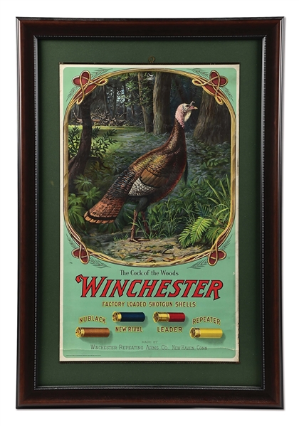 WINCHESTER "THE COCK OF THE WOODS" SHELL POSTER