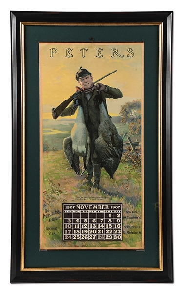 1907 PETERS CALENDAR WITH BOY CARRYING GEESE