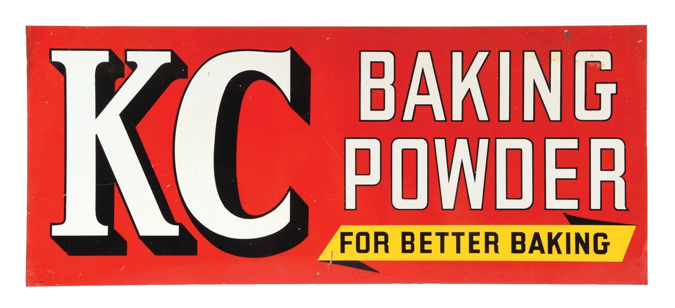 KC BAKING POWDER "FOR BETTER BAKING" TIN SIGN. 