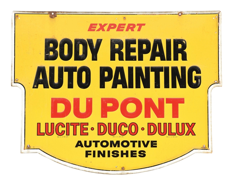 TIN DU PONT BODY REPAIR & AUTO PAINTING SIGN. 