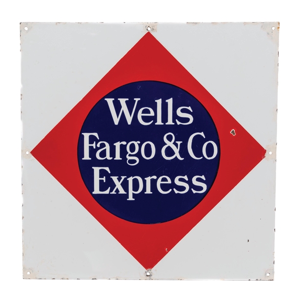 WELLS FARGO & CO EXPRESS PORCELAIN SIGN