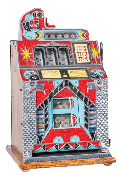 5¢ MILLS FOK 2-COLUMN VENDING SLOT MACHINE