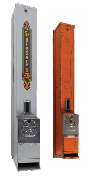 PAIR OF ADVANCE SINGLE-COLUMN WALL VENDING MACHINES