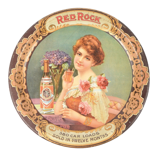 RED ROCK GINGER ALE TIN ADVERTISING TRAY