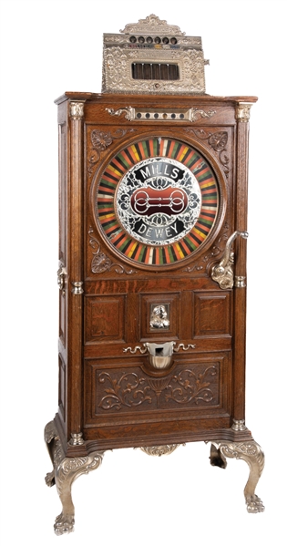 25¢ MILLS DEWEY UPRIGHT SLOT MACHINE