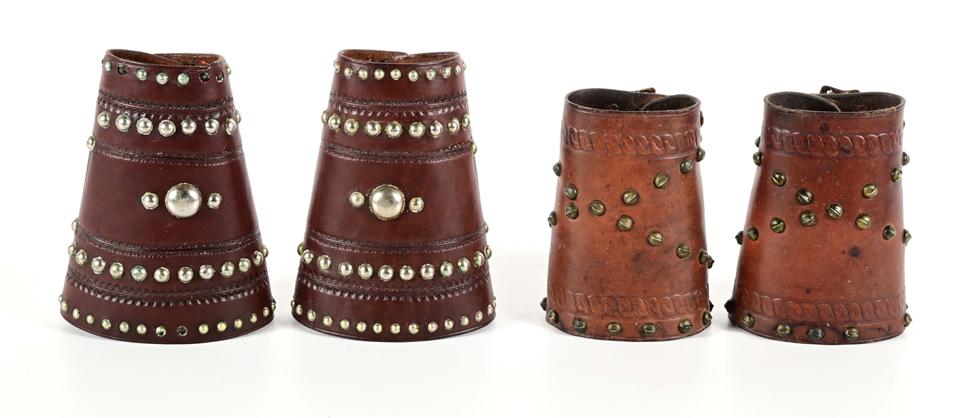 LOT OF 2: LEATHER STUDDED CUFFS