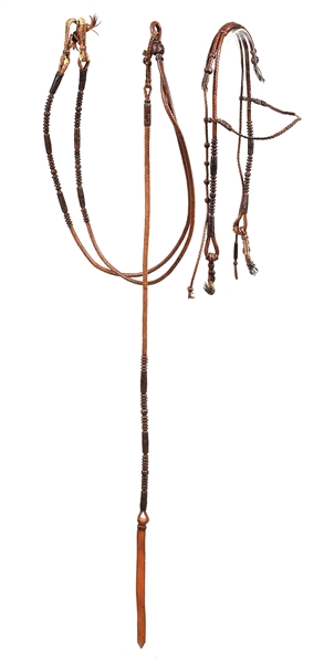 FINE KANGAROO LEATHER BRAIDED BRIDLE AND REINS